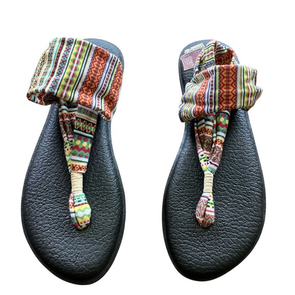 Sanuk Yoga Mat Comfort Aztec Size 9.5/10 Sandals NWOT - Picture 1 of 5